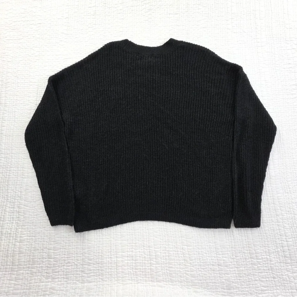 Madewell Alpaca Blend Sweater Women L Large True Black NEW Long Sleeve Crew Neck